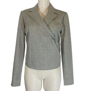 LAFAYETTE 148 New York Lightweight Wool Blazer Wrap top Jacket Office suit